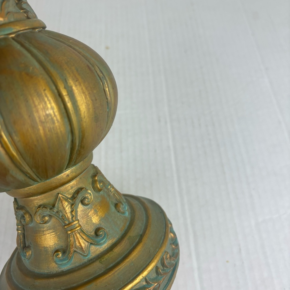 Decorative Resin Finial in Gold Verdigris Finish - Picture 4 of 8